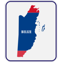 Blue Belize Country Map Sticker