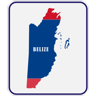 Blue Belize Country Map Sticker