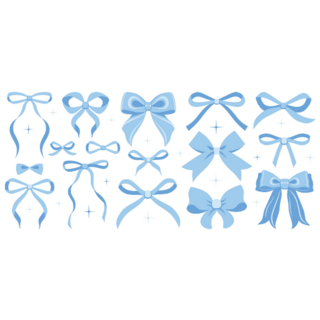 Blue Bow Sticker Sheet
