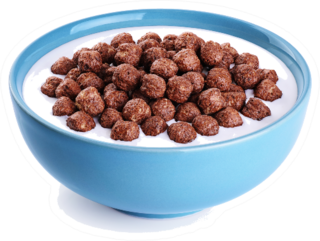 Blue Bowl With Chocolate Corn Balls Sticker