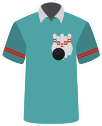 Blue Bowling Shirt Sticker