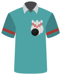 Blue Bowling Shirt Sticker