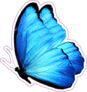 Blue Butterfly Side View Sticker