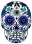 Blue Calavera Doodle Sticker