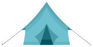 Blue Camping Tent Sticker