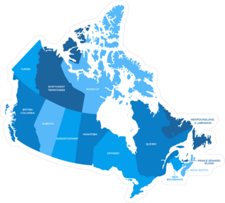Blue Canada Regions Map Sticker