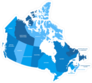 Blue Canada Regions Map Sticker