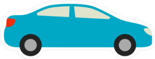 Blue Car Icon Sticker