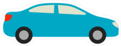 Blue Car Icon Sticker