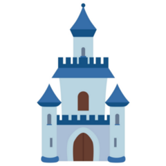 Blue Cartoon Castle Sticker
