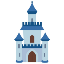 Blue Cartoon Castle Sticker