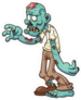 Blue Cartoon Zombie Sticker