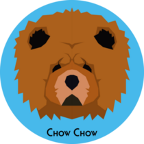 Blue Chow Chow Sticker