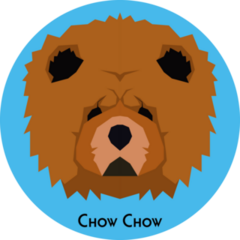 Blue Chow Chow Sticker