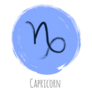 Blue Circle Capricorn Zodiac Painted Symbol Sticker 