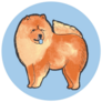 Blue Circle Chow Chow Sticker