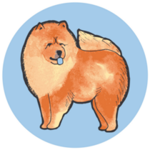 Blue Circle Chow Chow Sticker