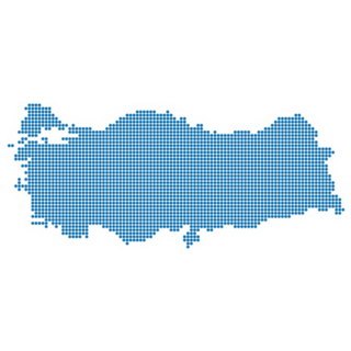 Blue Circle Shape Turkey Map Sticker