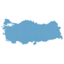Blue Circle Shape Turkey Map Sticker