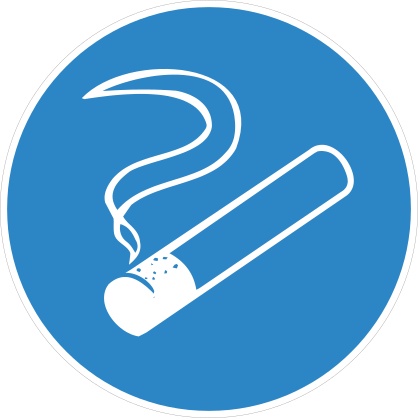 Blue Circle Smoking Area Sign Sticker
