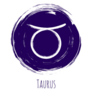 Blue Circle Taurus Zodiac Sticker