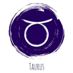 Blue Circle Taurus Zodiac Sticker