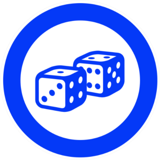 Blue Circle With Dice Sticker