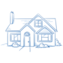Blue Colored Real Estate Property Sticker