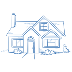 Blue Colored Real Estate Property Sticker