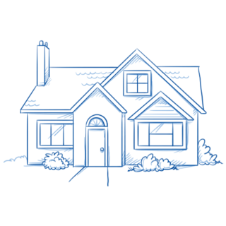 Blue Colored Real Estate Property Sticker