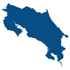 Blue Costa Rica Map Sticker