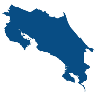 Blue Costa Rica Map Sticker