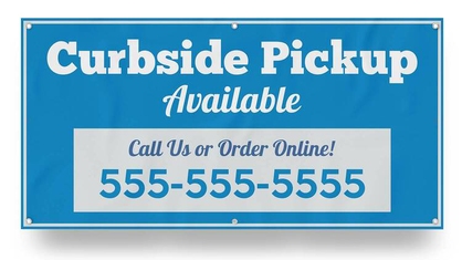 Blue Curbside Pickup Banner