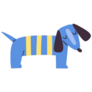 Blue Dachshund Sticker