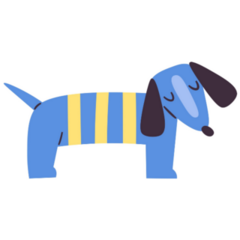 Blue Dachshund Sticker