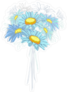 Blue Daisies Bouquet Illustration Sticker