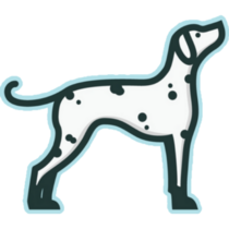 Blue Dalmatian Icon Sticker
