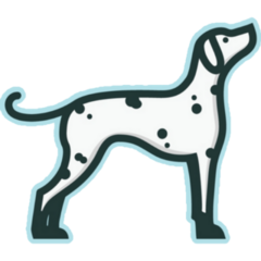 Blue Dalmatian Icon Sticker
