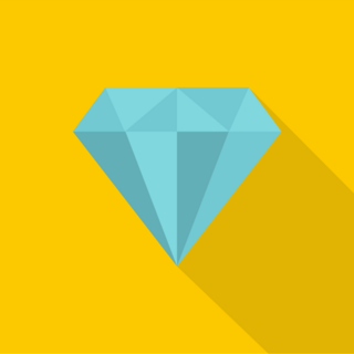 Blue Diamond on Yellow Background Sticker