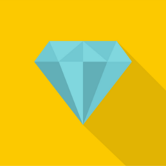Blue Diamond on Yellow Background Sticker