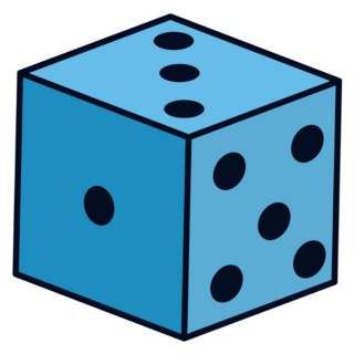 Blue Dice Retro Pop Art Sticker