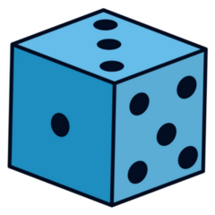 Blue Dice Retro Pop Art Sticker