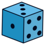 Blue Dice Retro Pop Art Sticker