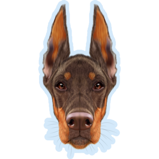 Blue Doberman Sticker