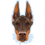 Blue Doberman Sticker