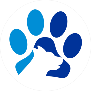 Blue Dog Paw Logo Sticker