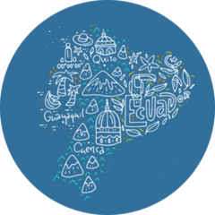Blue Doodle Ecuador Sticker