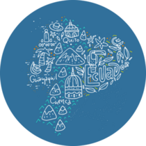 Blue Doodle Ecuador Sticker