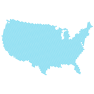 Blue Dots Map of the United States of America Sticker