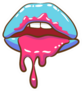 Blue Dripping Lips Sticker